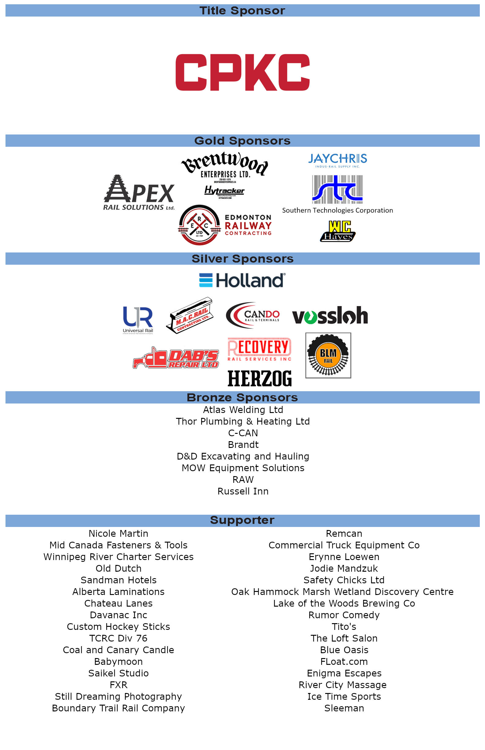 2026 CPKC Hockey Tournament Sponsors
