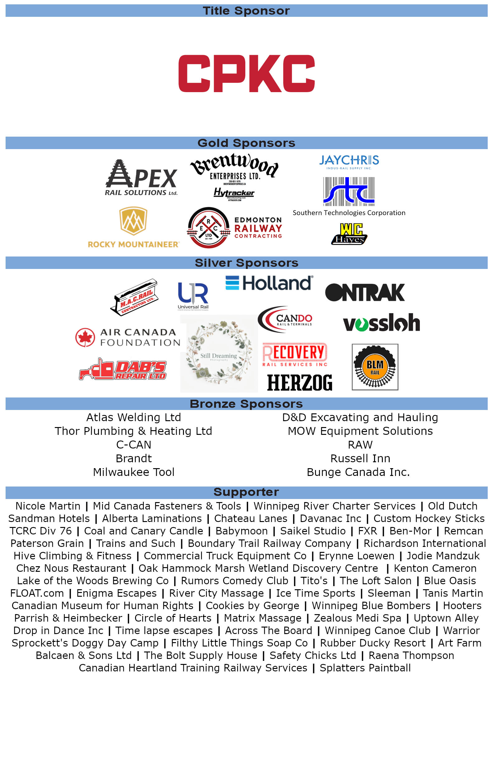 2026 CPKC Hockey Tournament Sponsors