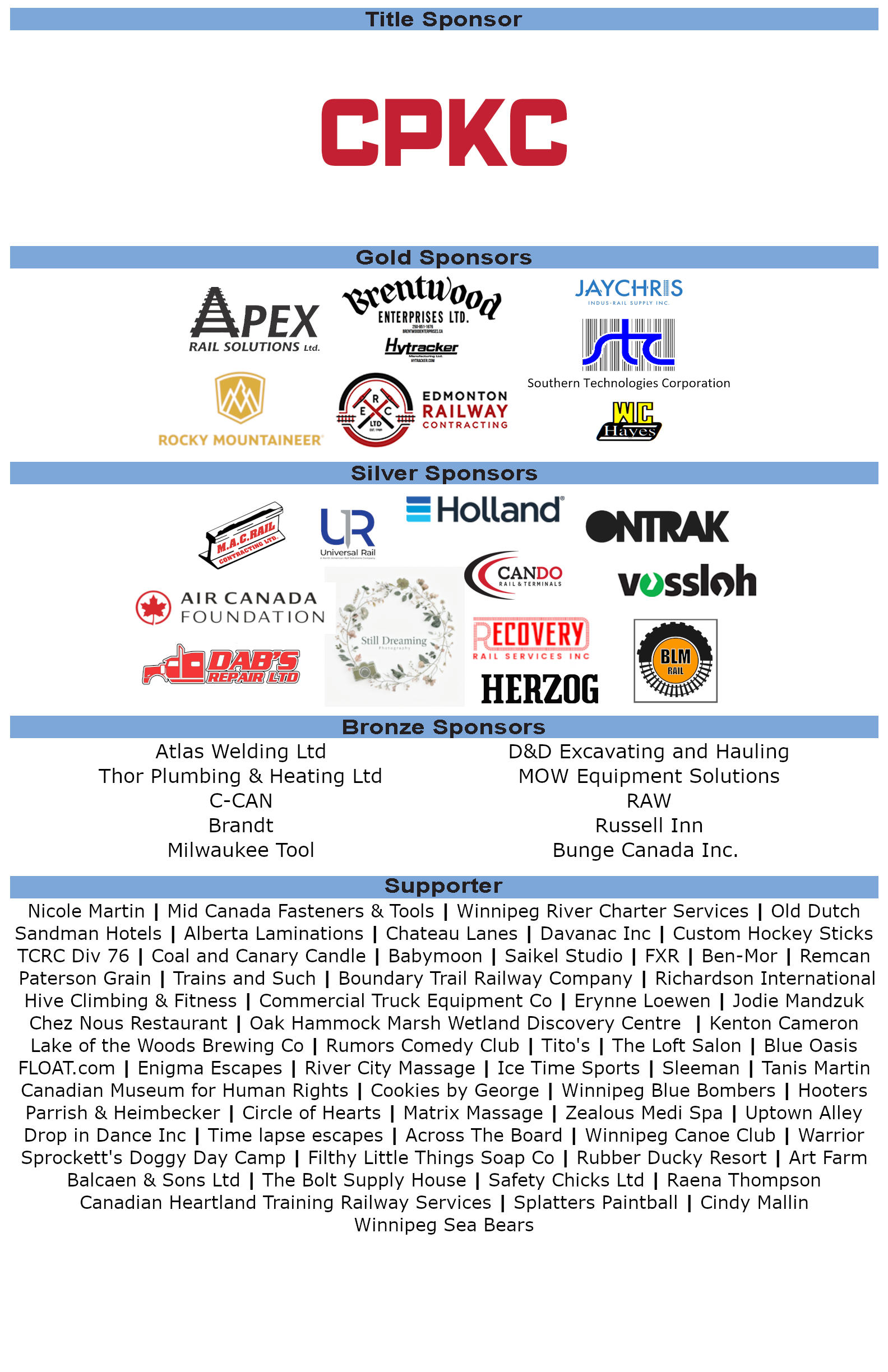 2026 CPKC Hockey Tournament Sponsors